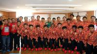 Timnas U-15 dilepas oleh Menpora Imam Nahrawi untuk berlaga di Asian School Football Championship U-15 2016. (Humas Menpora)