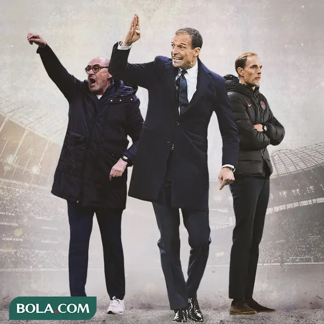 Ilustrasi - Maurizio Sarri, Massimiliano Allegri, Thomas Tuchel