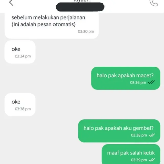 6 Chat Typo Driver Ojol Ini Kocak, Bikin Pelanggan Mikir Keras