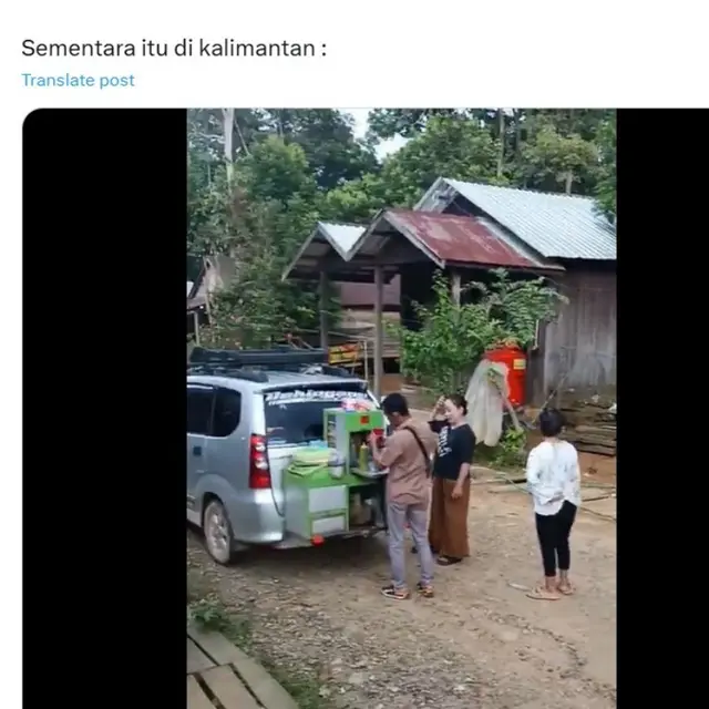 Pedagang Bakso Unik di Kalimantan, Modifikasi Mobil Jadi Tempat Jualan.  foto: X @pdfperjuangan
