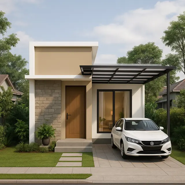 Gambar Desain Rumah 6x6 Dengan Garasi Mobil/ChatGPT