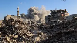 Ketegangan kembali meningkat di sejumlah wilayah Gaza di tengah berlakunya kesepakatan gencatan senjata antara Israel dan Hamas yang dimulai pada 10 Oktober 2025. (Eyad BABA/AFP)