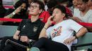 Mantan pelatih Timnas Indonesia, Shin Tae-yong saat nonton bareng laga lanjutan Putaran Ketiga Kualifikasi Piala Dunia 2026 melawan Australia di daerah sekitar Setiabudi, Jakarta Pusat, Kamis (20/03/2025) sore WIB. (Bola.com/Bagaskara Lazuardi)