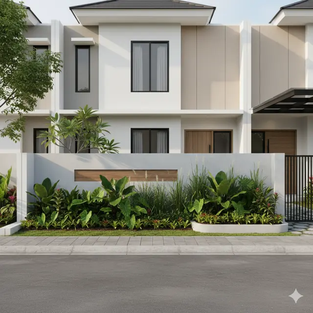 Model Benteng Depan Rumah Minimalis (Foto: Gemini AI)