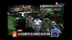 Dalam kunjungan ke markas 3 parpol koalisi indonesia kerja cawapres Ma'ruf Amin menyampaikan terimakasih telah mendukungnya untuk mendampingi Joko Widodo.