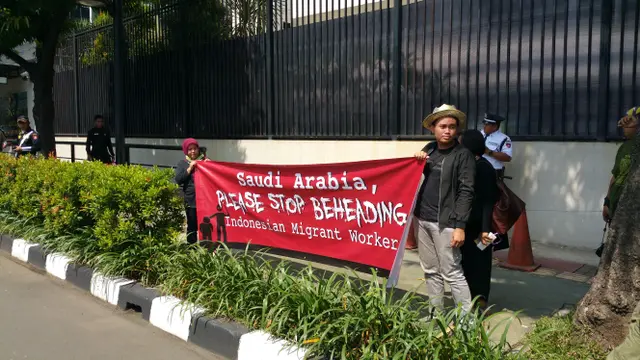 Aksi Solidaritas Eksekusi Mati TKI di depan Kedubes Arab Saudi