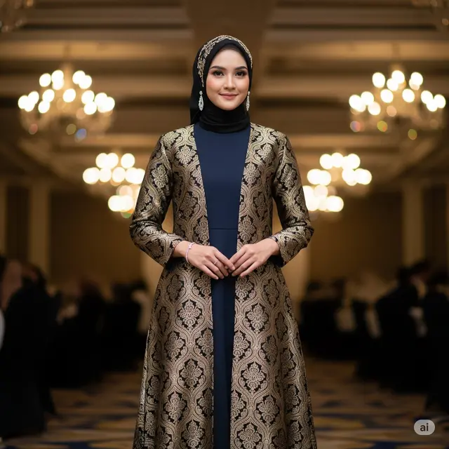 Model Baju Kondangan Gamis Elegan 2025. Foto: Gemini