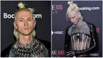 Foto kolase saat Machine Gun Kelly menghadiri Time100 Next Gala di SECOND Floor, New York City, Amerika Serikat, 25 Oktober 2022. (Kena BETANCUR/Jamie McCarthy/Getty Images/AFP)