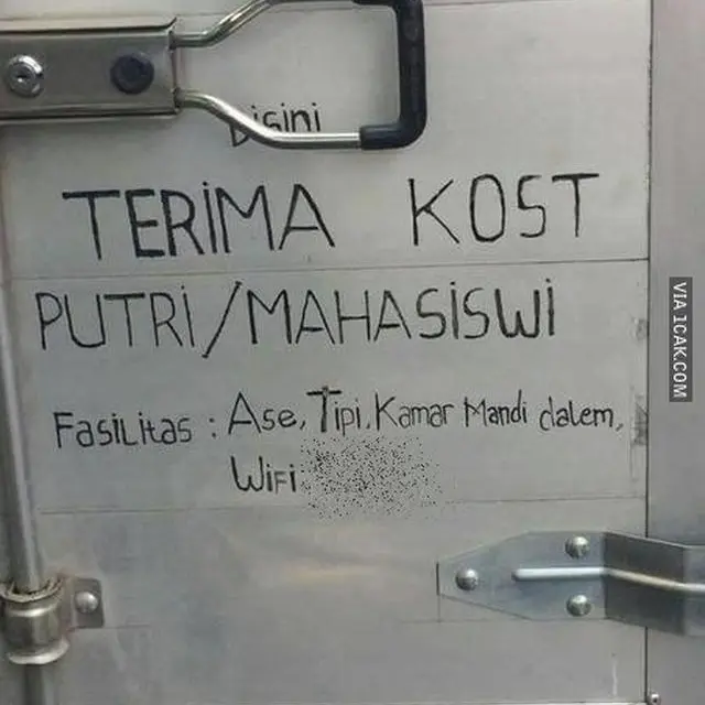 6 Tulisan Terima Kos Ditempel di Tempat Nyeleneh Ini Bikin Tepuk Jidat