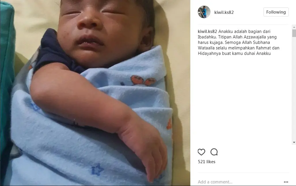 Kiwil mendoakan putranya agar penuh rahmat dan hidayah dari Allah (Foto: Instagram)