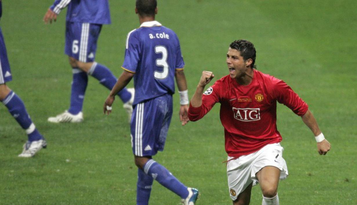 Pemain terbaik dunia, Cristiano Ronaldo, hanya berada di peringkat 9 top skorer MU di Liga Eropa dengan 16 gol. (AFP Photo/Yuri Kadobnov)
