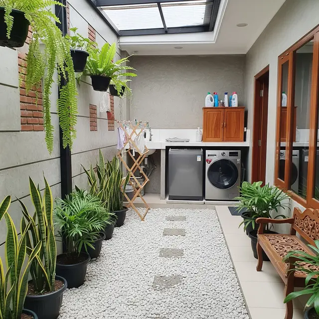6 Inspirasi Area Cuci dengan Kerikil agar Tidak Becek, Solusi Rumah Lebih Bersih