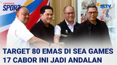 Menteri Pemuda dan Olahraga Republik Indonesia, Erick Thohir menargetkan 80 medali emas di ajang Sea Games 2025 di Thailand bulan Desember mendatang. Erick juga menyebut sejumlah cabor andalan untuk jadi penyumbang medali emas.