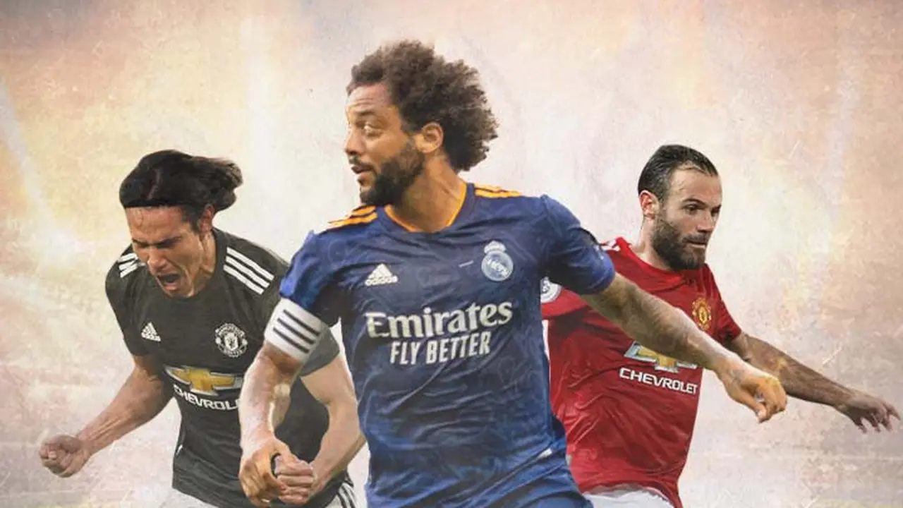 Ilustrasi - Edinson Cavani, Marcelo, Juan Mata