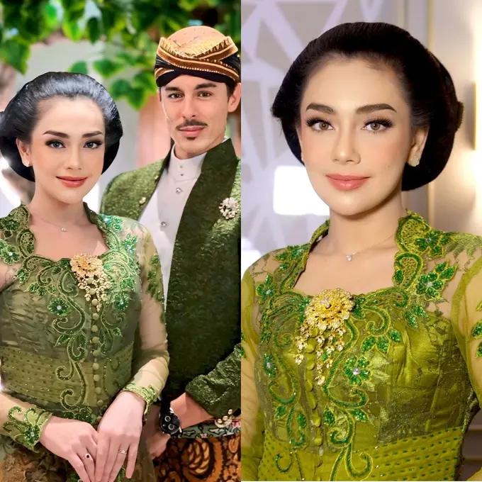 Berparas Bule, 6 Pesona Celine Evangelista Menjelma jadi Perempuan Jawa Kenakan Kebaya dan Sanggul di Ultah Putri Solo