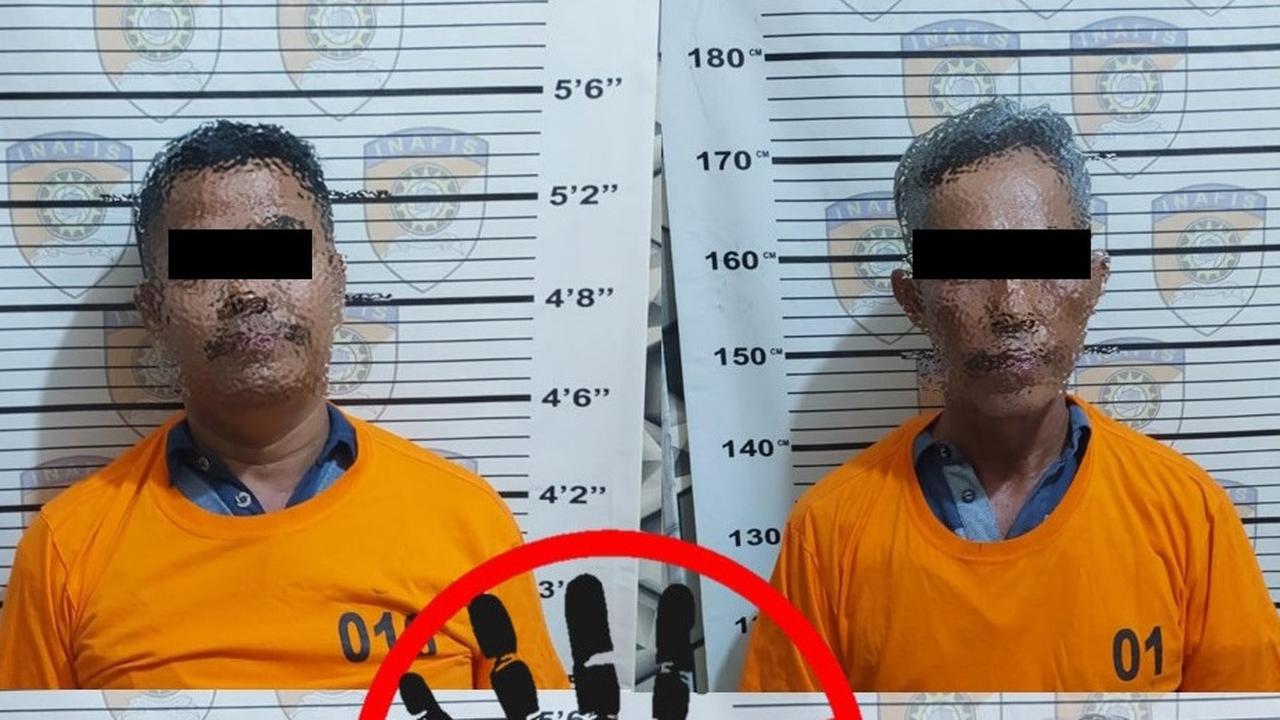 Dua Tersangka dugaan korupsi proyek sistem air limbah metro, tahun anggaran 2021. Foto (Humas Polres Metro)