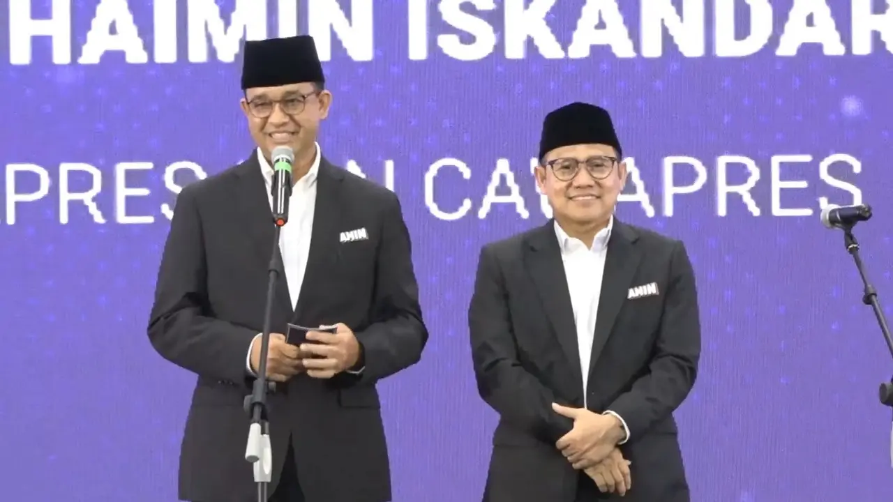 Pasangan capres-cawapres Anies Baswedan dan Muhaimin Iskandar atau Cak Imin.