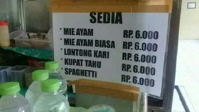 6 Tulisan Nyeleneh di Penjual Mi Ayam Ini Bikin Geleng Kepala