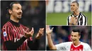 Bintang AC Milan, Zlatan Ibrahimovic, dikenal jarang berganti gaya rambut dan identik dengan rambut panjangnya yang dikuncir saat beralaga di lapangan. Sebelum itu, Ibrahimovic memiliki gaya rambut lainnya. Berikut ragam gaya rambut Zlatan Ibrahimovic. (kolase foto AFP)