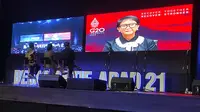 Menlu Retno menghadiri CIFP 2022 secara virtual dan mewakili Presiden Jokowi untuk menerima Global Leadership Award, Sabtu (26/11/2022). (Safinatun Nikmah/Liputan6.com)