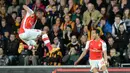 Arsenal segera bangkit dengan menorehkan hasil tak terkalahkan selama 11 kali pertandingan Liga Inggris pada periode 10 Februari sampai 2 Mei. The Gunners sukses meraih sembilan kemenangan dan dua kali seri. (AFP/Oli Scarff)