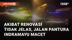 Terjadi kemacetan di Jl. Pantura Lohbener Celeng akibat adanya perbaikan jalan. Kemacetan ini terpantau pada Selasa (1/10/2024) malam