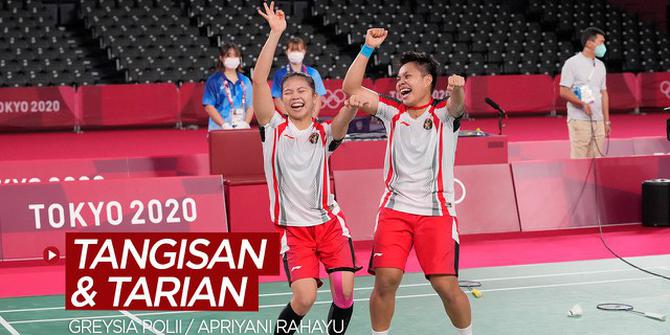 VIDEO: Tangisan dan Tarian Greysia Polii / Apriyani Rahayu Setelah Menang di Laga Final Bulutangkis Olimpiade Tokyo 2020