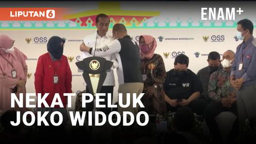 VIDEO: Aksi Nekat Pria Peluk Jokowi, Paspampres Kecolongan
