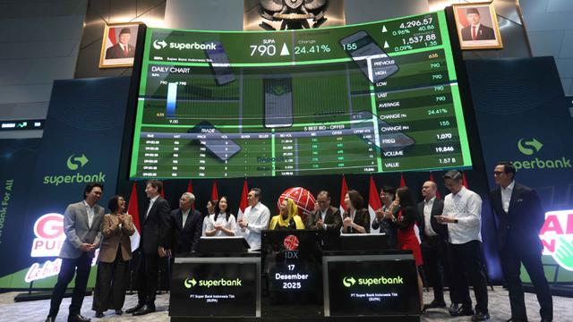 Perdagangan Perdana Saham Superbank (SUPA), Langsung Melonjak 24,41%