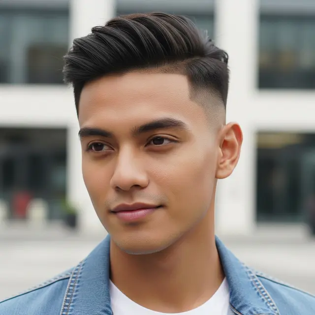 Rambut Pria Two Block Pendek Model Fade