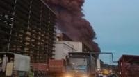 Kepulan asap saat ledakan di Pabrik Smelter IWIP Halmahera