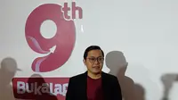 Founder dan CEO  Bukalapak Achmad Zaky memberikan keterangan kepada awak media saat merayakan HUT ke-9 Bukalapak (Liputan6.com/Agustinus M.Damar)
