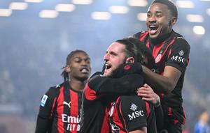 Christopher Nkunku yang ditunjuk sebagai eksekutor berhasil melakukan tugasnya dan membuat skor menjadi 1-1. (AFP/Stefano Rellandini)