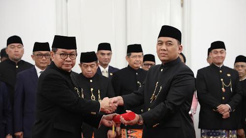 Gubernur DKI Jakarta Pramono Anung resmi melantik Uus Kuswanto sebagai Sekretaris Daerah (Sekda) DKI Jakarta yang baru menggantikan Marullah Matali. (Istimewa)