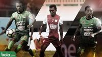 Manahati Lestusen, Ferdinand Sinaga dan Abduh Lestaluhu pemain kontroversial di Liga 1. (Bola.com/Dody Iryawan)