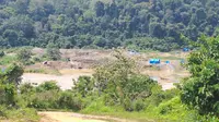Salah satu titik tambang emas ilgela di Nagari Lubuk Ulang Aling Kecamatan Sangir Batang Hari, Kabupaten Solok Selatan, Sumatera Barat, Selasa (12/12/2023). (Liputan6.com/ Novia Harlina)