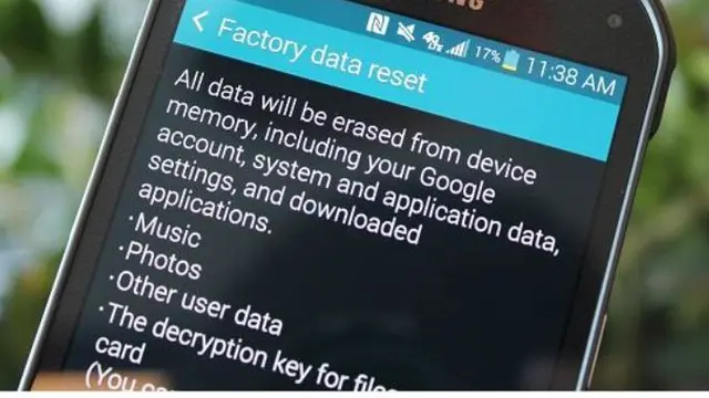 Reset Factory sebagai salah satu tips atasi hp lemot
