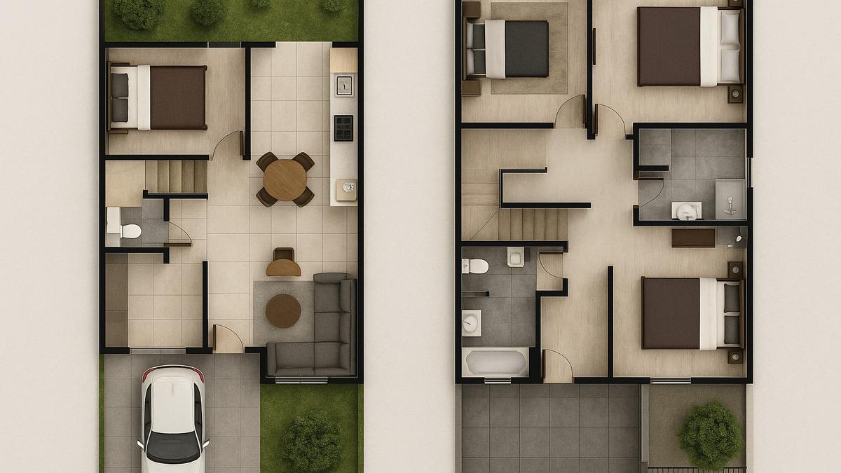 7 Denah Rumah Minimalis 3 Kamar dengan 2 Lantai, Inspirasi Hunian yang Fungsional dan Nyaman di 2025