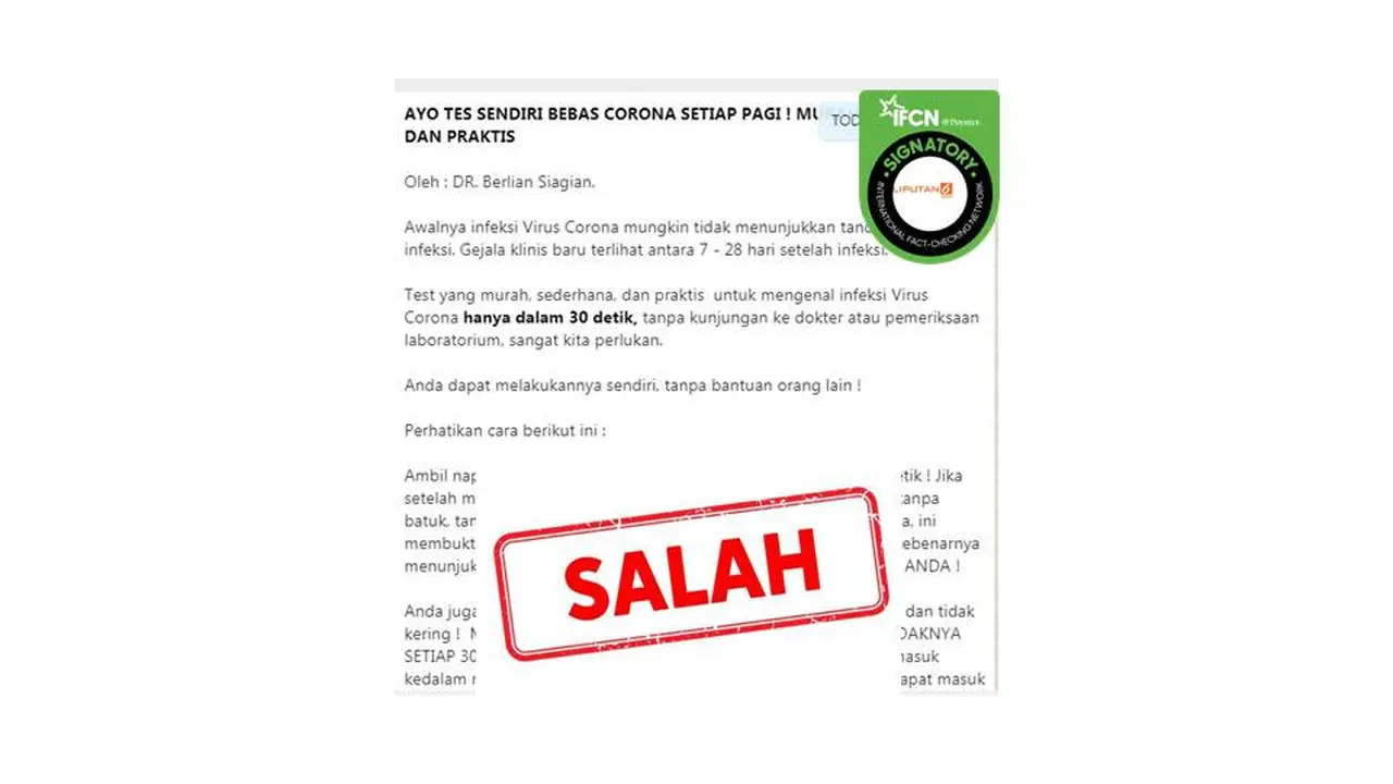 Cek Fakta Tahan Napas