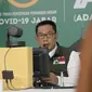 Gubernur Jabar Ridwan Kamil menjadi narasumber webinar "Sistem Pangan Berkelanjutan Jabar di Era Kebiasaan Baru" dari Gedung Pakuan, Kota Bandung, Jumat (19/6/2020). (Foto: Humas Jabar)