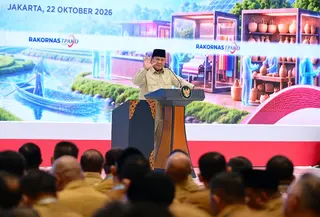Prabowo menghadiri rakornas TPAKD di Jiexpo Kemayoran, Kamis (22/10/2026). (dokumentasi secretariat presiden).