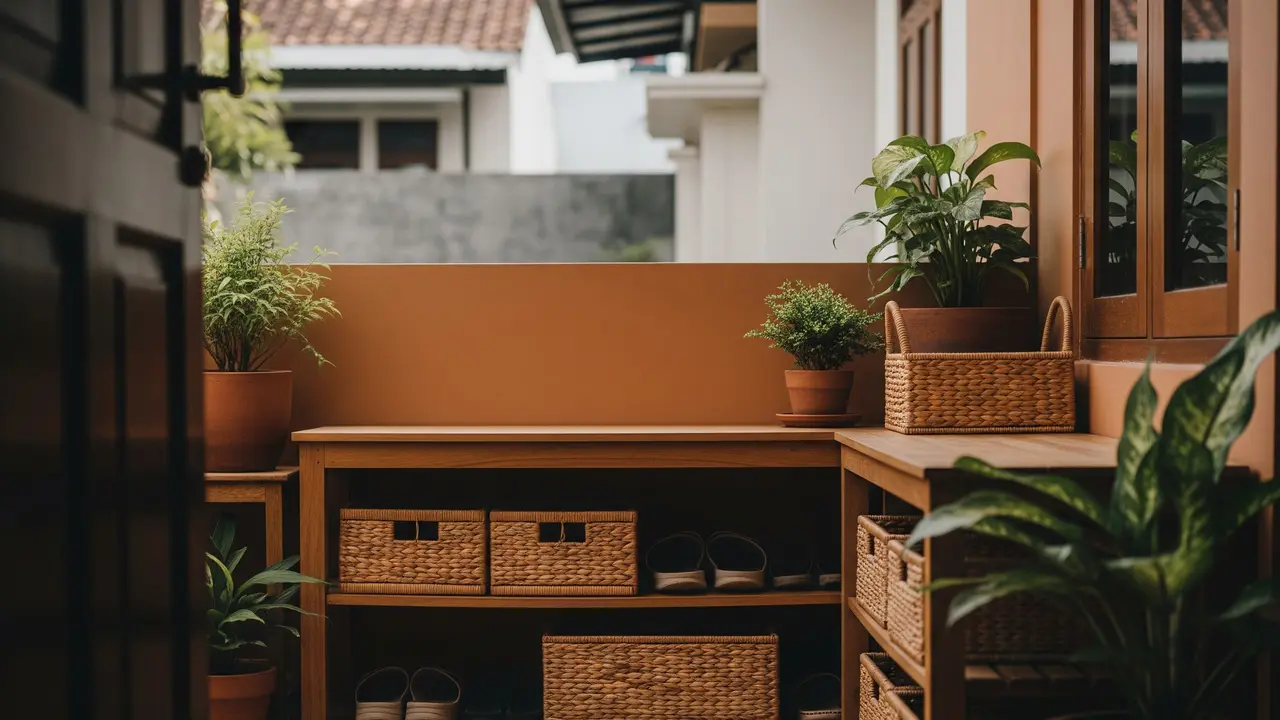 Desain Teras Rumah Kecil Sederhana Rapi Tanpa Sandal Berserakan