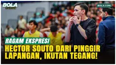 Ekspresi Hector Souto terlihat jelas saat mengawal Timnas Futsal Indonesia menghadapi Iran di final Piala Asia Futsal 2026 di Indonesia Arena, Sabtu (7/2/2026). Dari penuh semangat hingga tegang, sang pelatih mengantar Garuda mencetak sejarah ke fina...