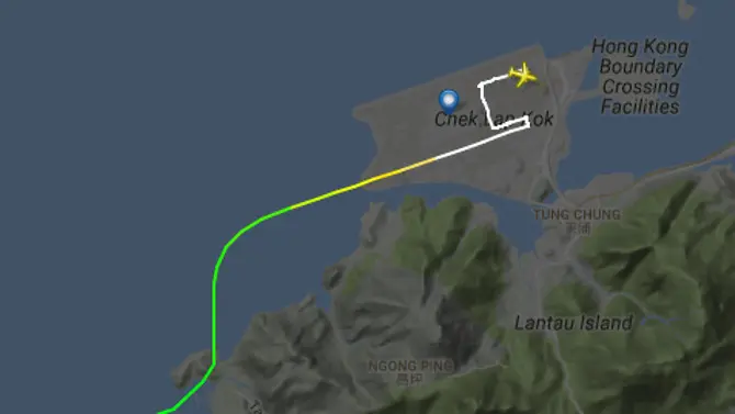 Pesawat Air China Nyaris Tabrak Gunung di Pulau Lantau Hong Kong (flightradar24)