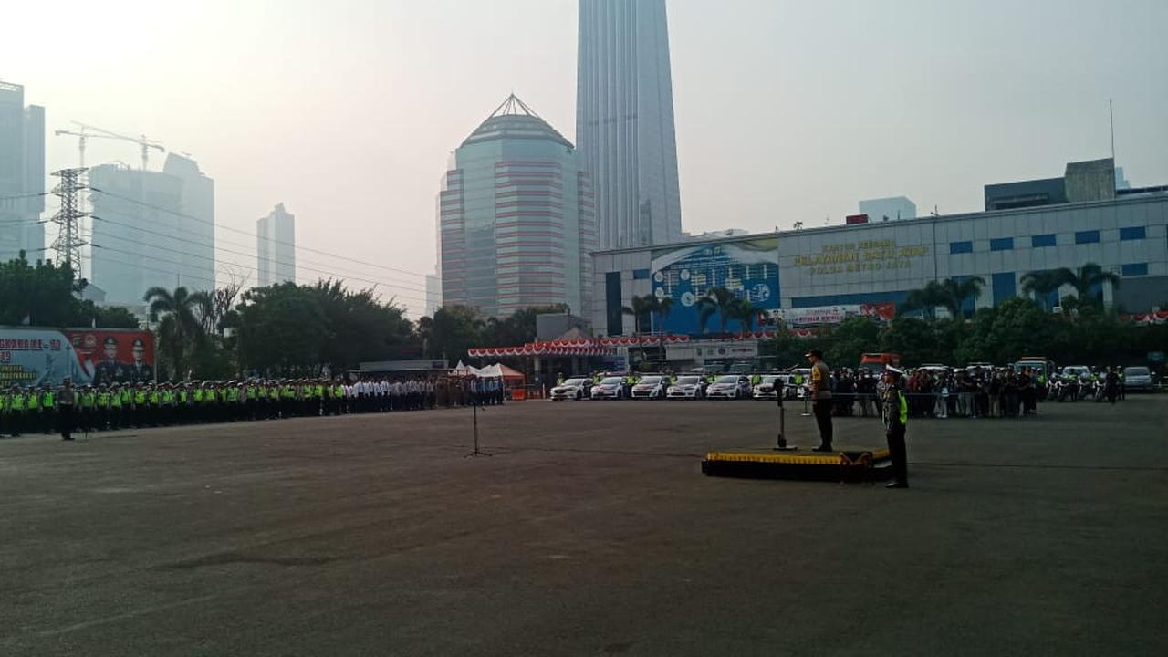 Apel 'Operasi Patuh Jaya 2019' di Lapangan Promoter Polda Metro Jaya, Kamis (29/8/2019).
