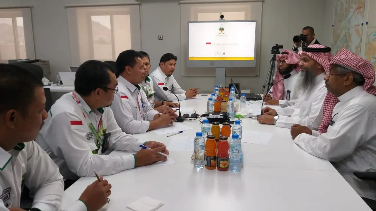 Bidang Masyair Kementerian Haji dan Umrah Saudi mengundang Panitia Penyelenggara Ibadah Haji (PPIH) Arab Saudi untuk membahas rencana peningkatan kualitas manasik dan layanan di Armuzna. Dok Kemenag