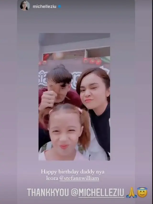Terlihat Michelle dan Stefan bersama artis cilik Maria Brittany pemeran Leora, putri mereka dalam Badai Pasti Berlalu