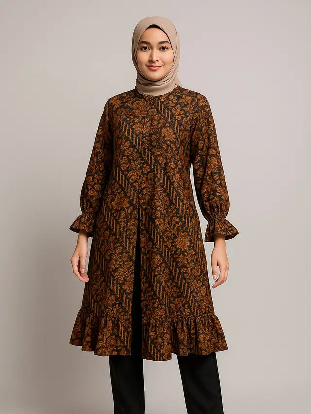 7 Model Tunik Batik Belah Samping Kanan Kiri, Anggun dan Nyaman untuk Segala Aktivitas