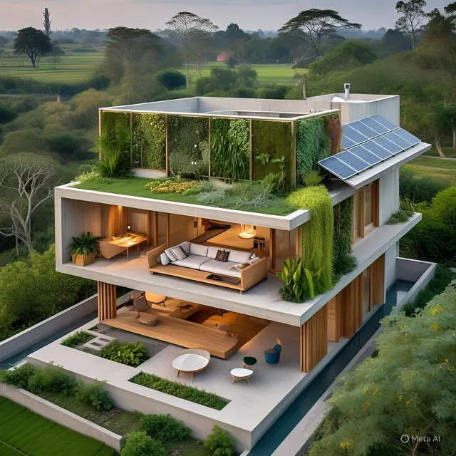 Rumah Dua Lantai Bergaya Eco-Friendly Minimalis