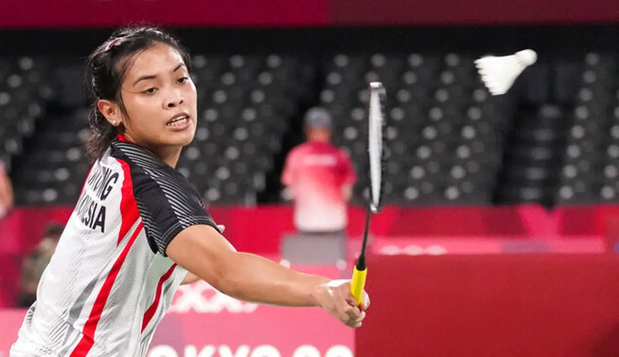 Jorji, sapaan akrabnya, menang dua gim langsung atas wakil Belgia, Lianne Tan, dengan skor 21-11, 21-17. (Foto: AP/Dita Alangkara)